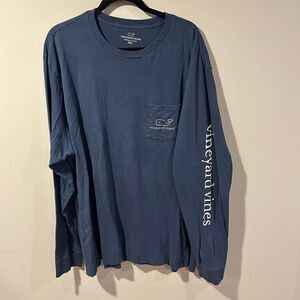 Vineyard Vines Whale Long Sleeve Pocket T shirt Navy Men’s XXL